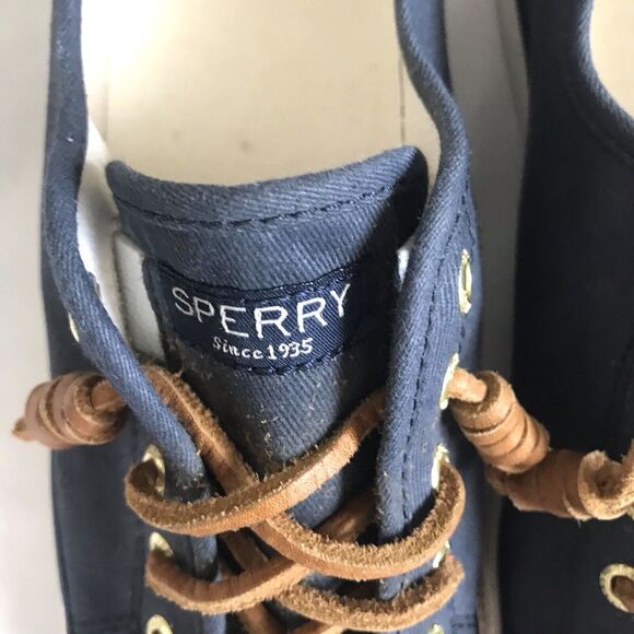 Sperry Top Sider Seacoast Women Boat Shoes Sneakers Navy White Size 7.5 STS90550 - Picture 6 of 8